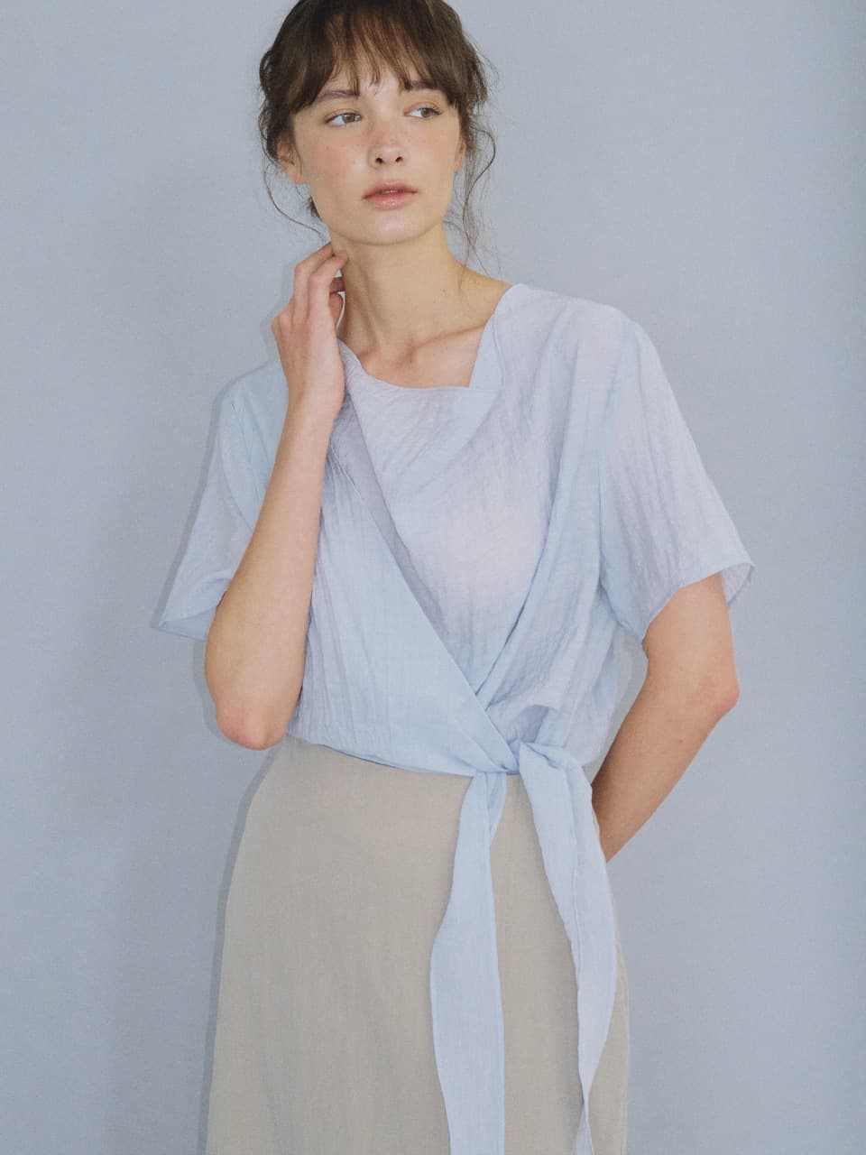 draped wrap blouse (sora) orc 6077 — vue 2