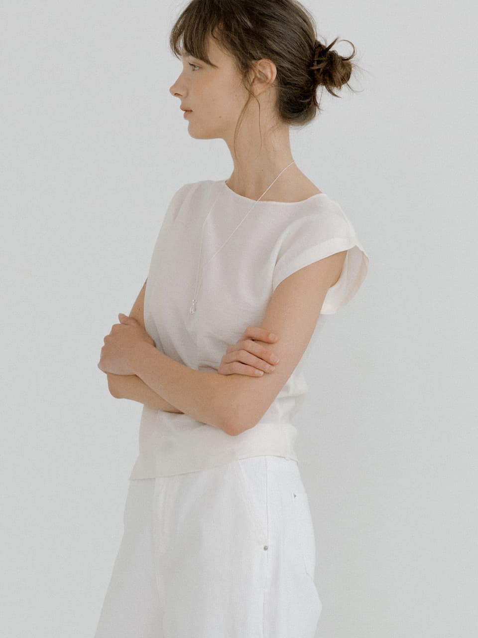 dolman pin tuck blouse (cream) orc 6082 — vue 2