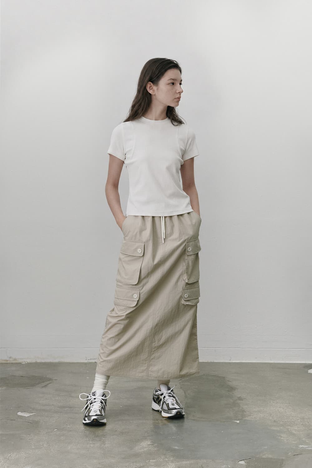 Utility cargo skirt - Beige — vue 4