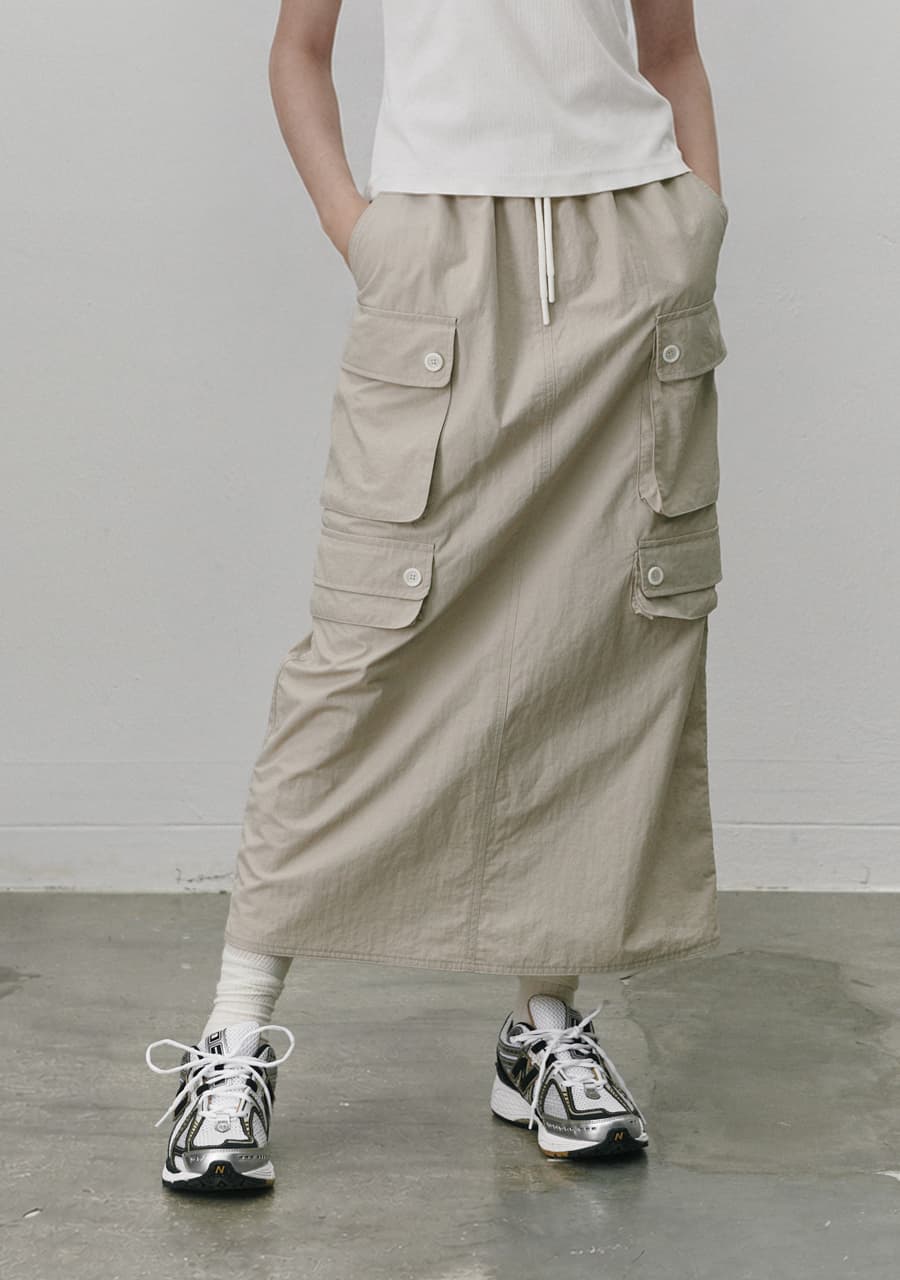 Utility cargo skirt - Beige — vue 1