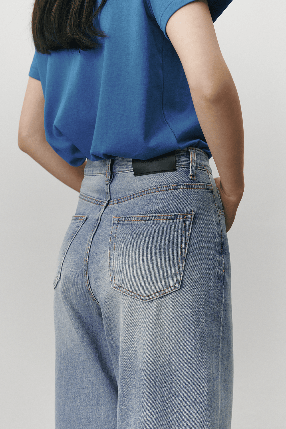 Damage wide jeans - Mid blue — vue 11
