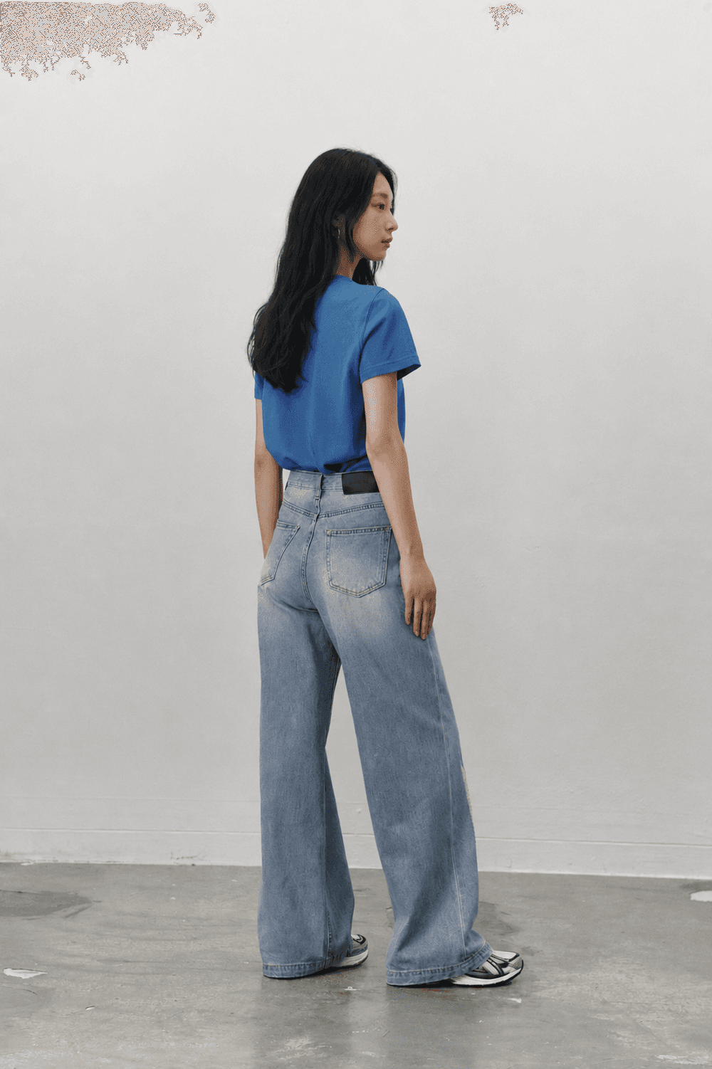Damage wide jeans - Mid blue — vue 7