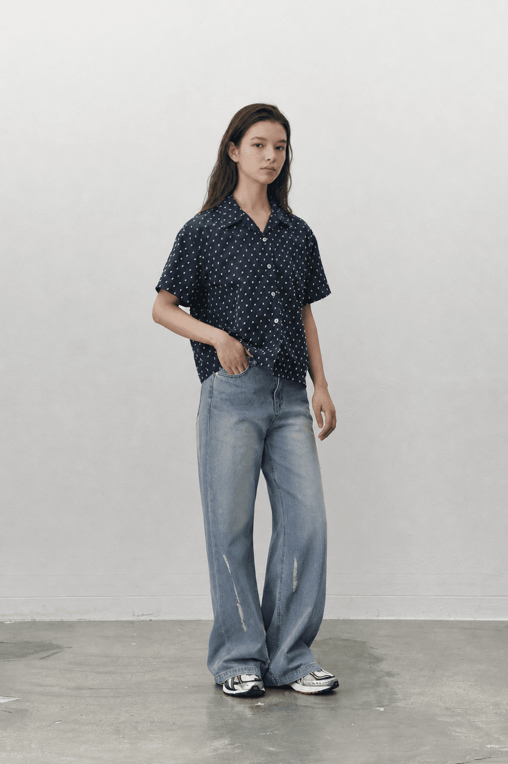 Dot opencollar shirts - Blue — vue 5