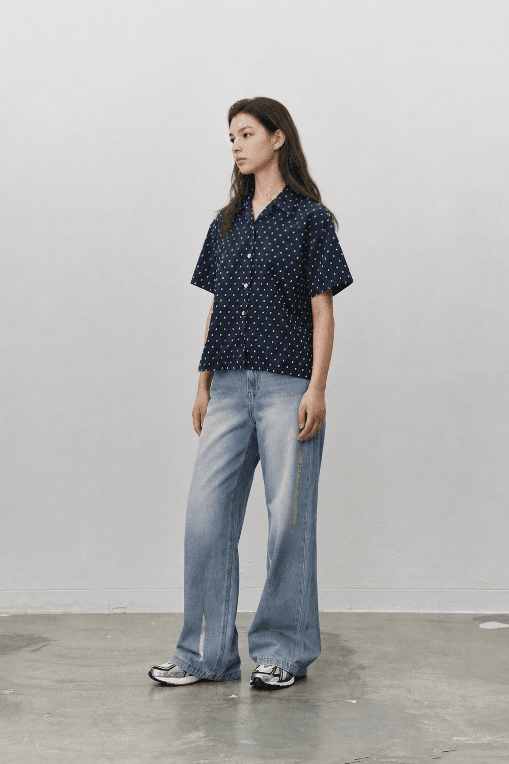 Dot opencollar shirts - Blue — vue 6
