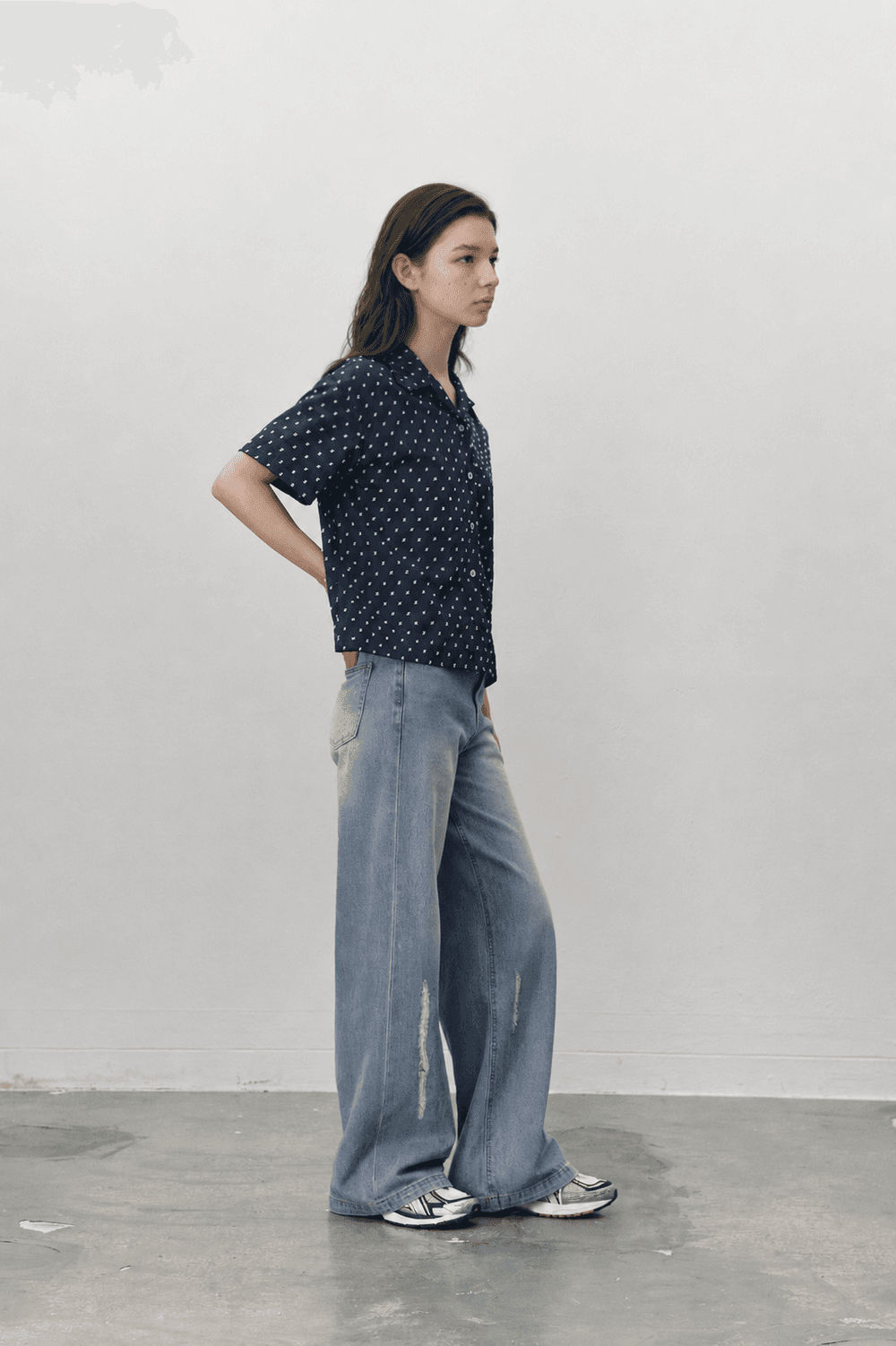 Dot opencollar shirts - Blue — vue 7