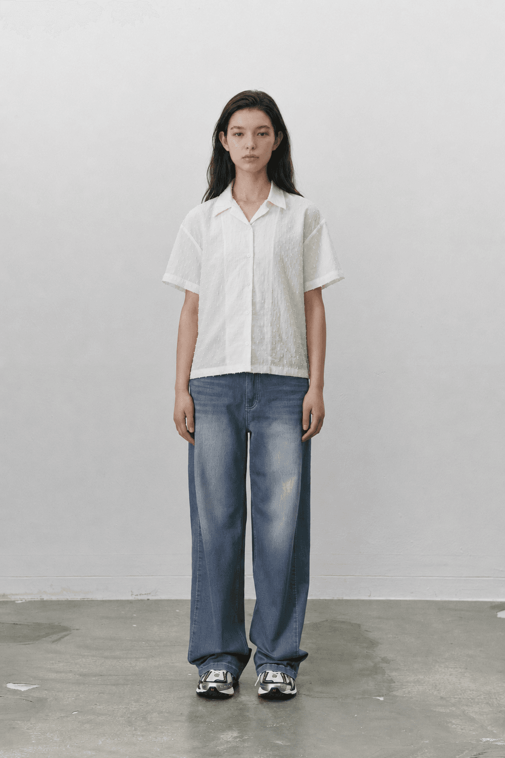Dot opencollar shirts - Ivory — vue 5