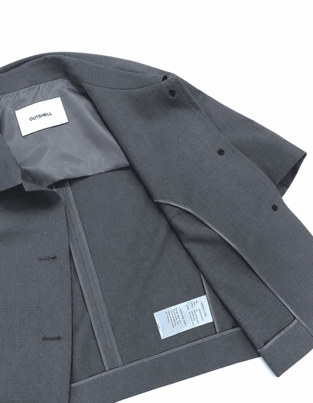 Half sleeve crop jacket - Gray — vue 12