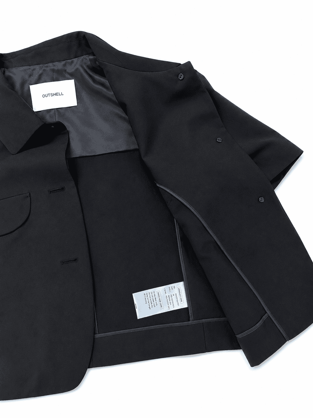 Half sleeve crop jacket - Black — vue 10
