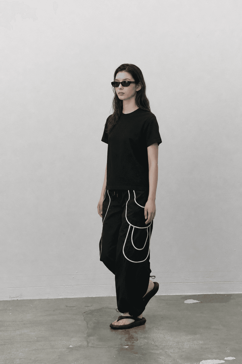 Binding out-pocket track pants - Black — vue 5