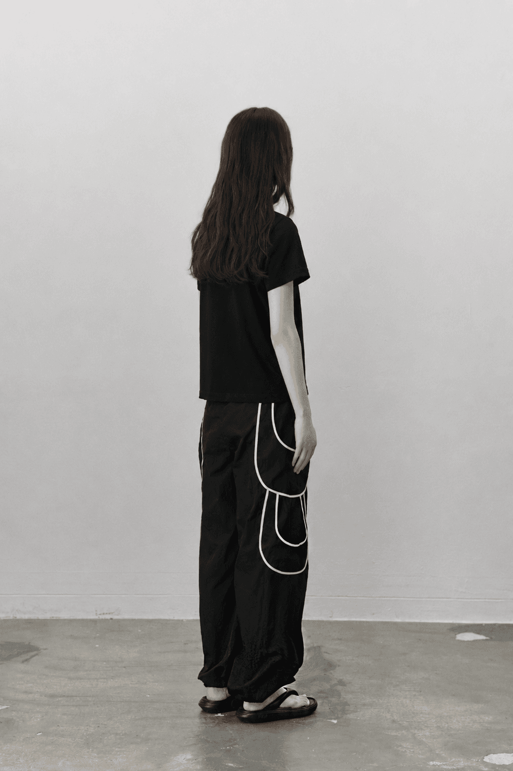 Binding out-pocket track pants - Black — vue 6