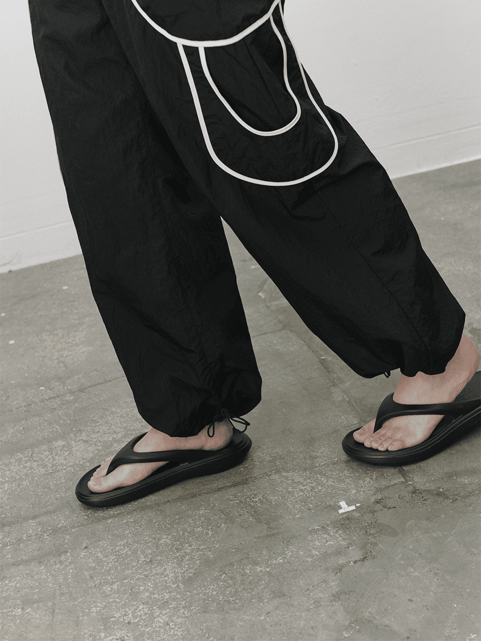 Binding out-pocket track pants - Black — vue 8