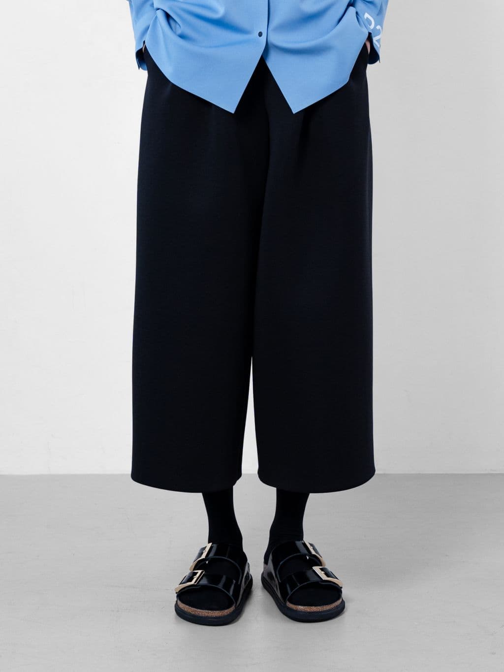 Tulip Crop Wide Pants (Black) — vue 1