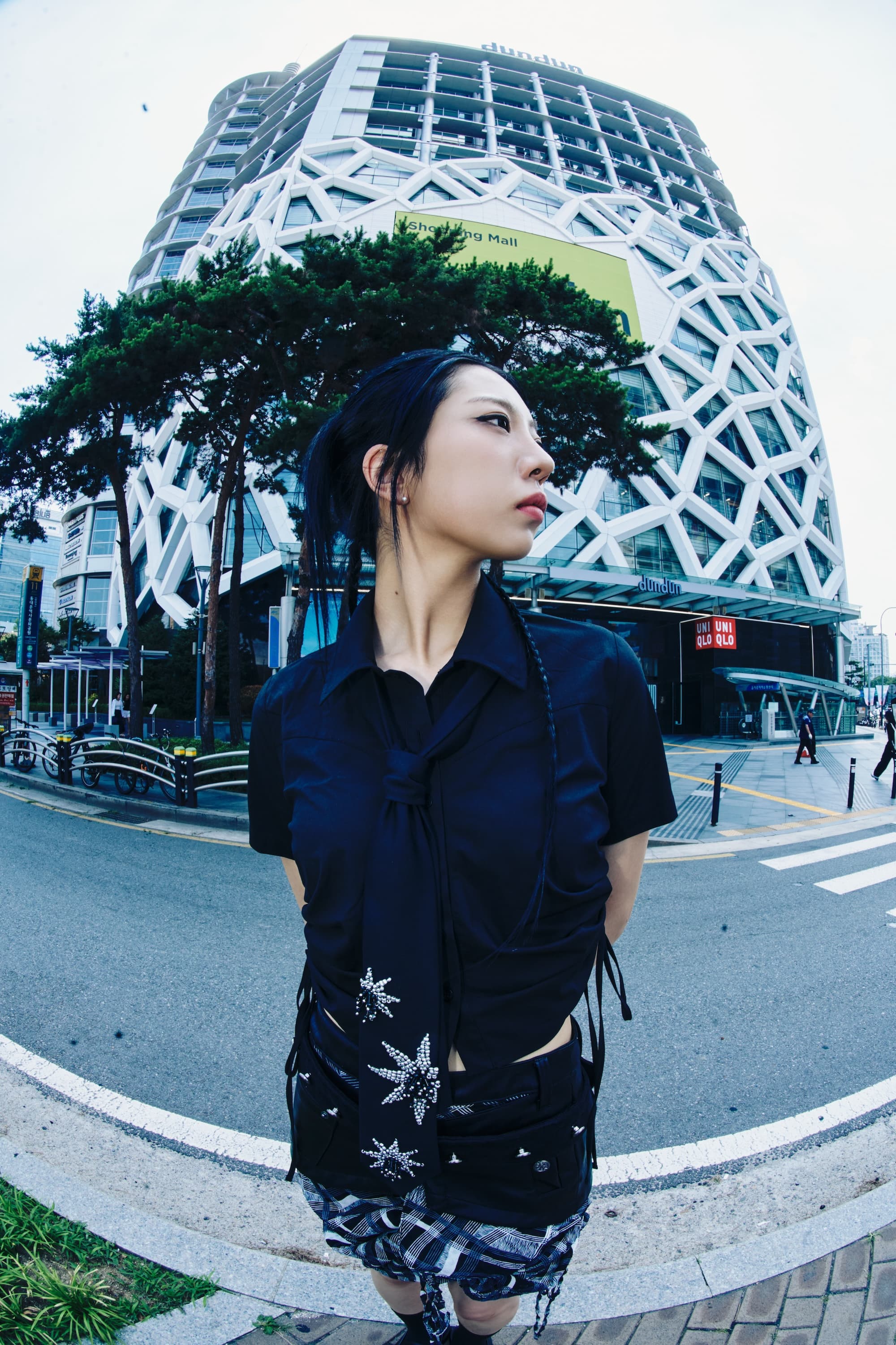 Shirring Half Sleeve Shirt (Black) — vue 2