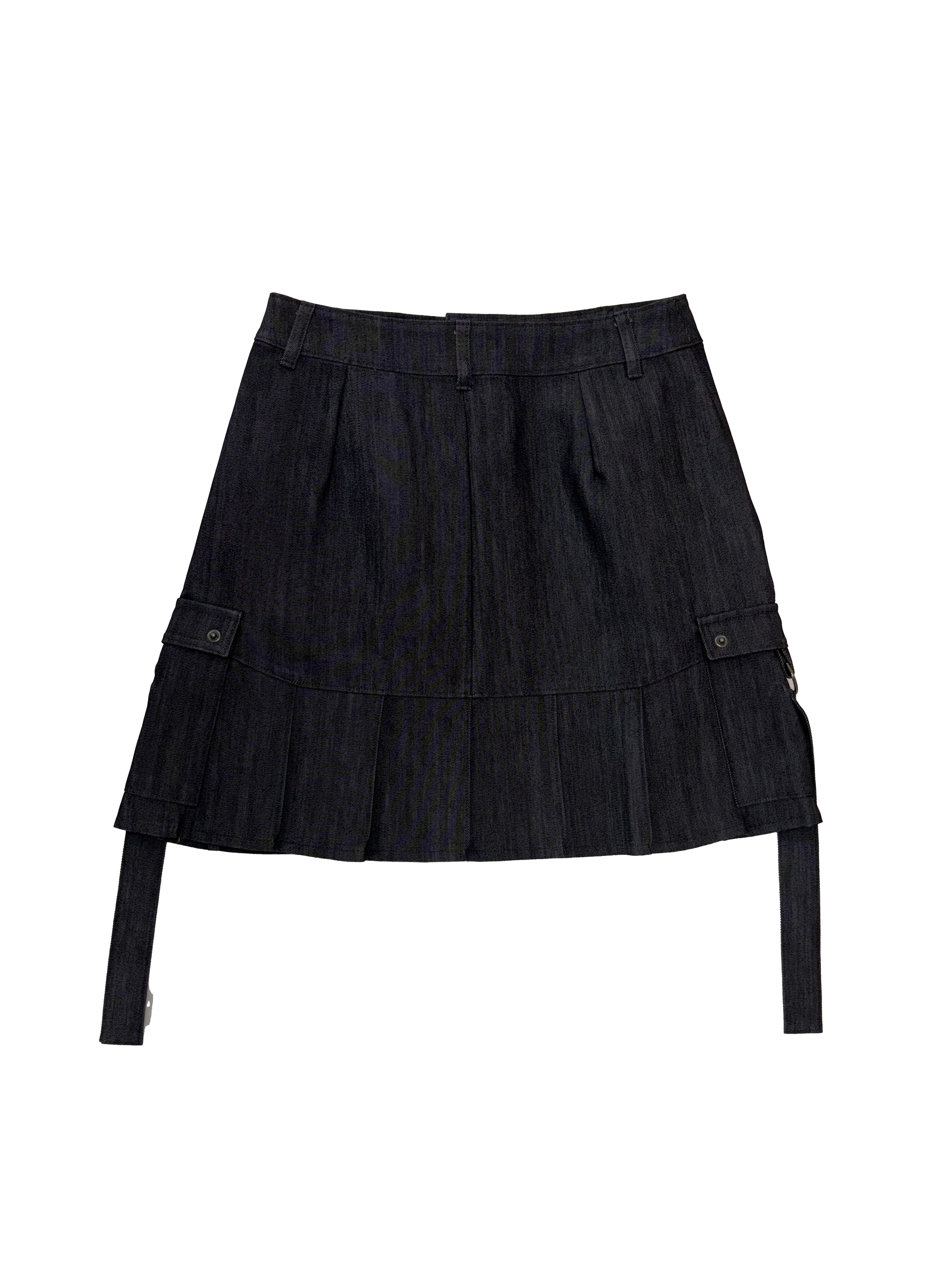 Denim Pleats Skirt — vue 3