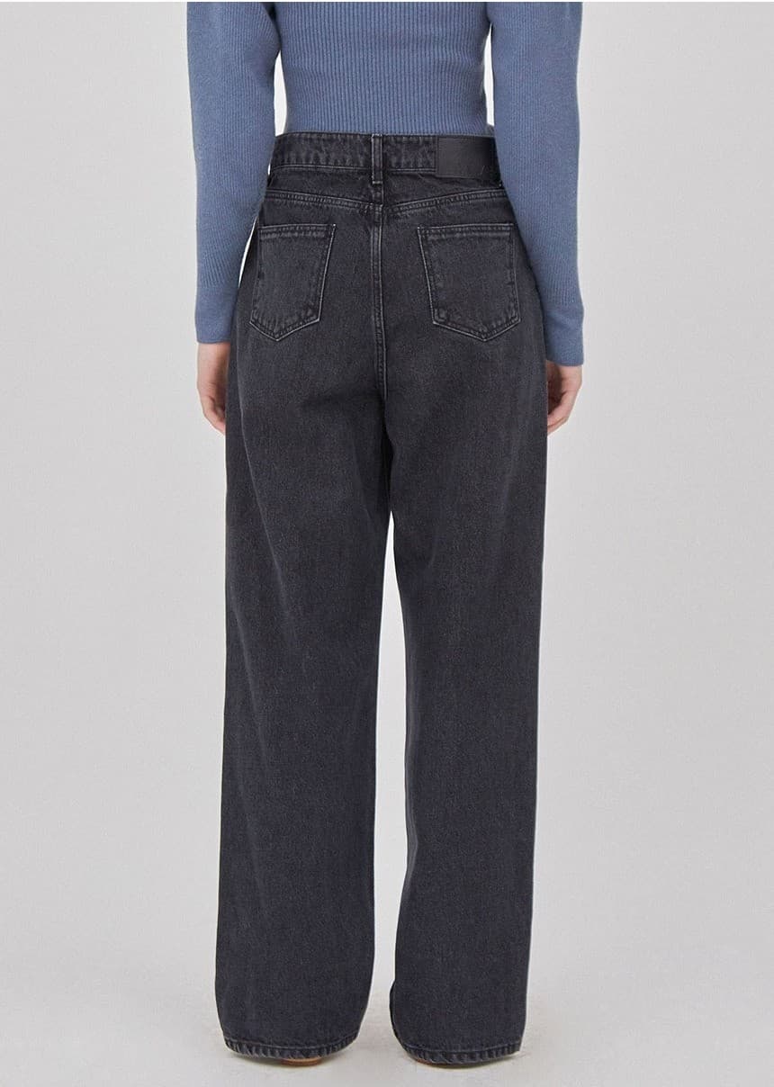 Semi-Wide Straight Jeans in Black — vue 10