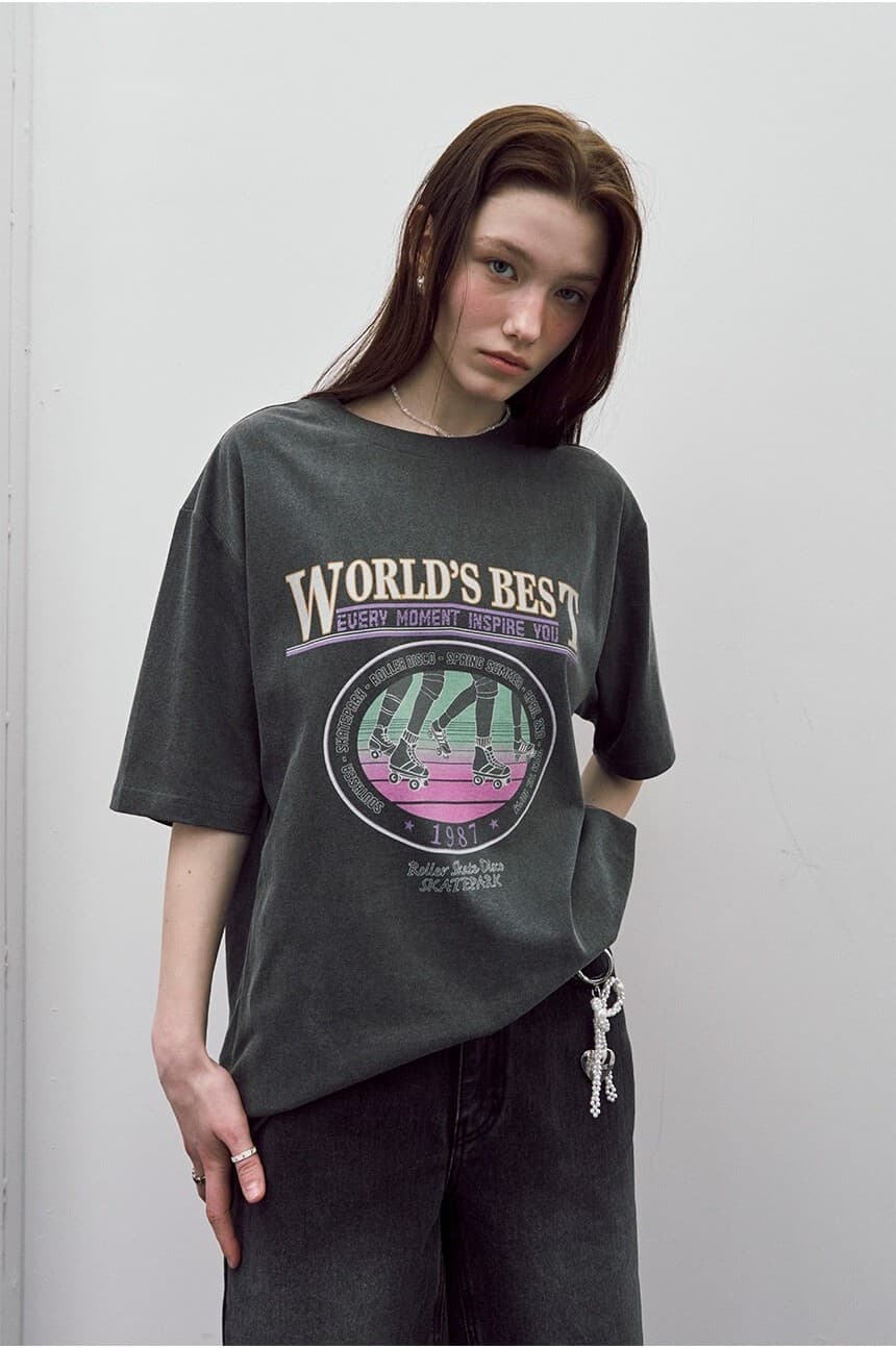 Oversized World Best Print T-shirt — vue 8