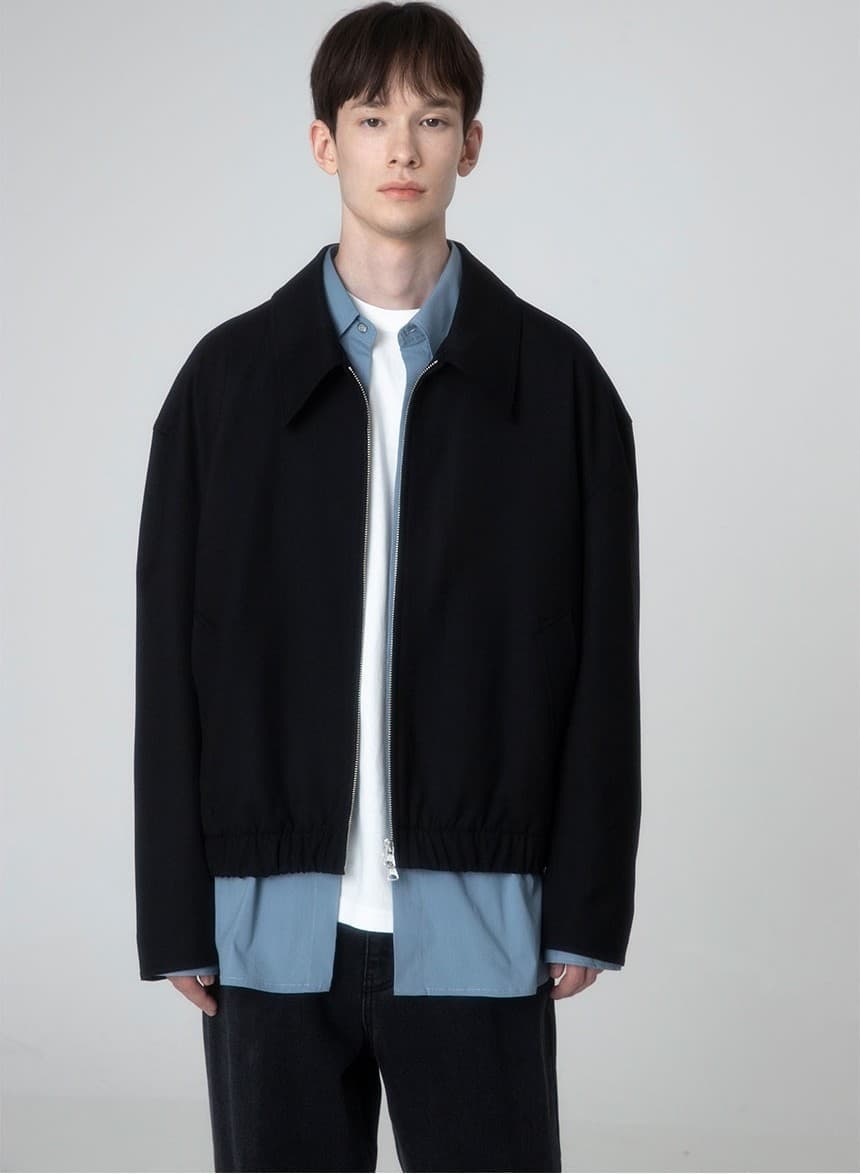 (MAN) 2 Way Zip Up Jacket in D/Brown — vue 7