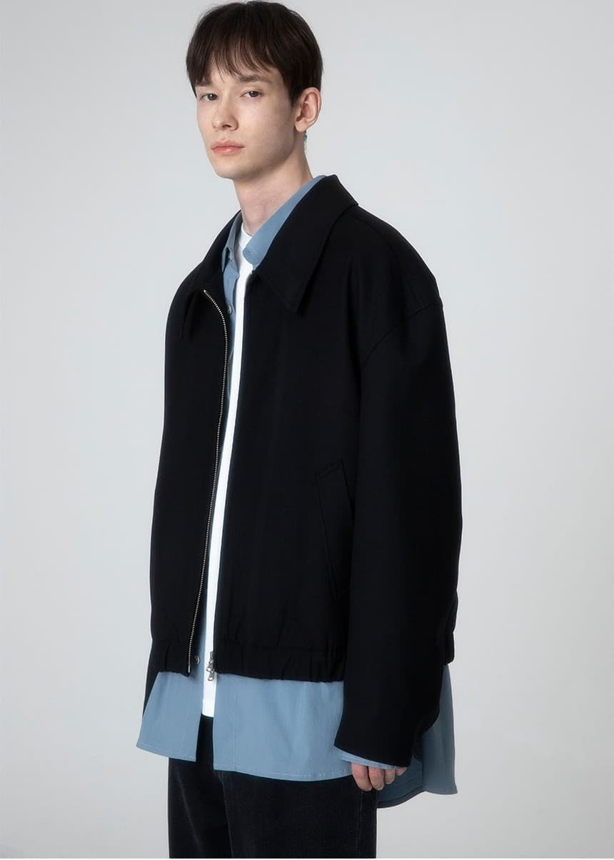 (MAN) 2 Way Zip Up Jacket in D/Brown — vue 9