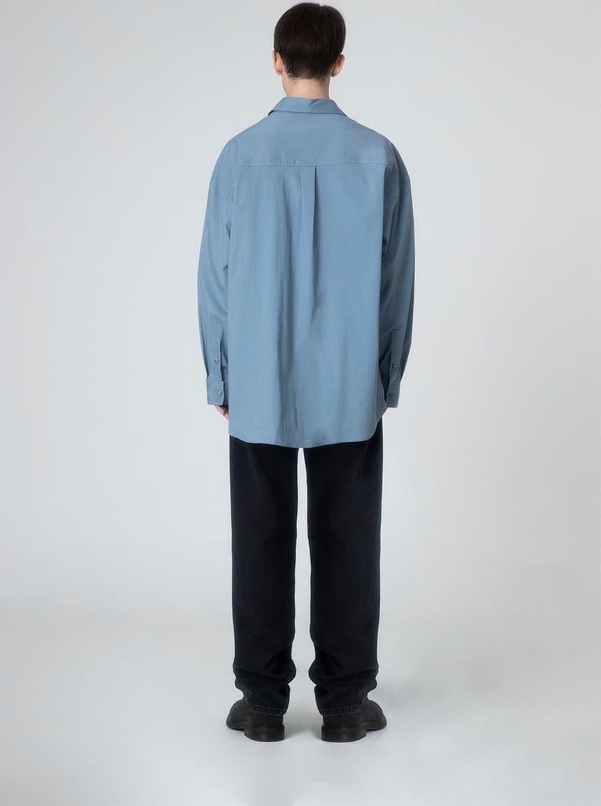 (MAN) Basic Over Fit Shirt in Blue — vue 5
