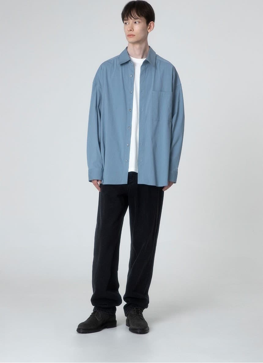 (MAN) Basic Over Fit Shirt in Blue — vue 6