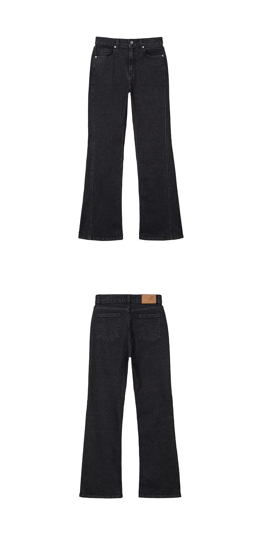 Boots Cut Denim Pants in Black — vue 7