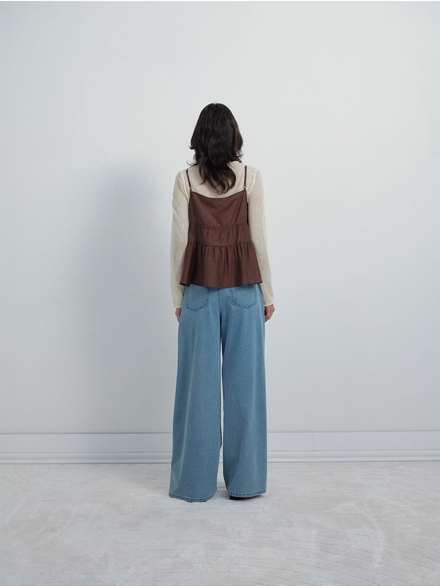 Twill Wide Denim Pants — vue 5