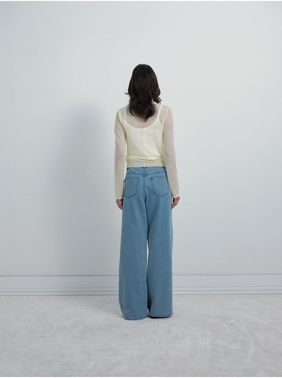 Twill Wide Denim Pants — vue 8