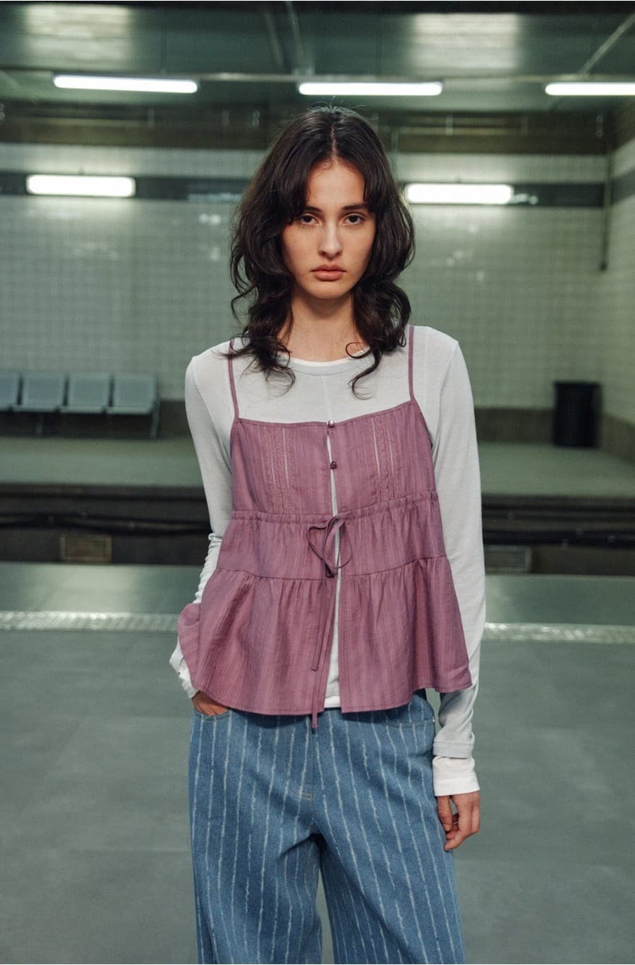 Pintuck Lace Bustier Blouse — vue 8