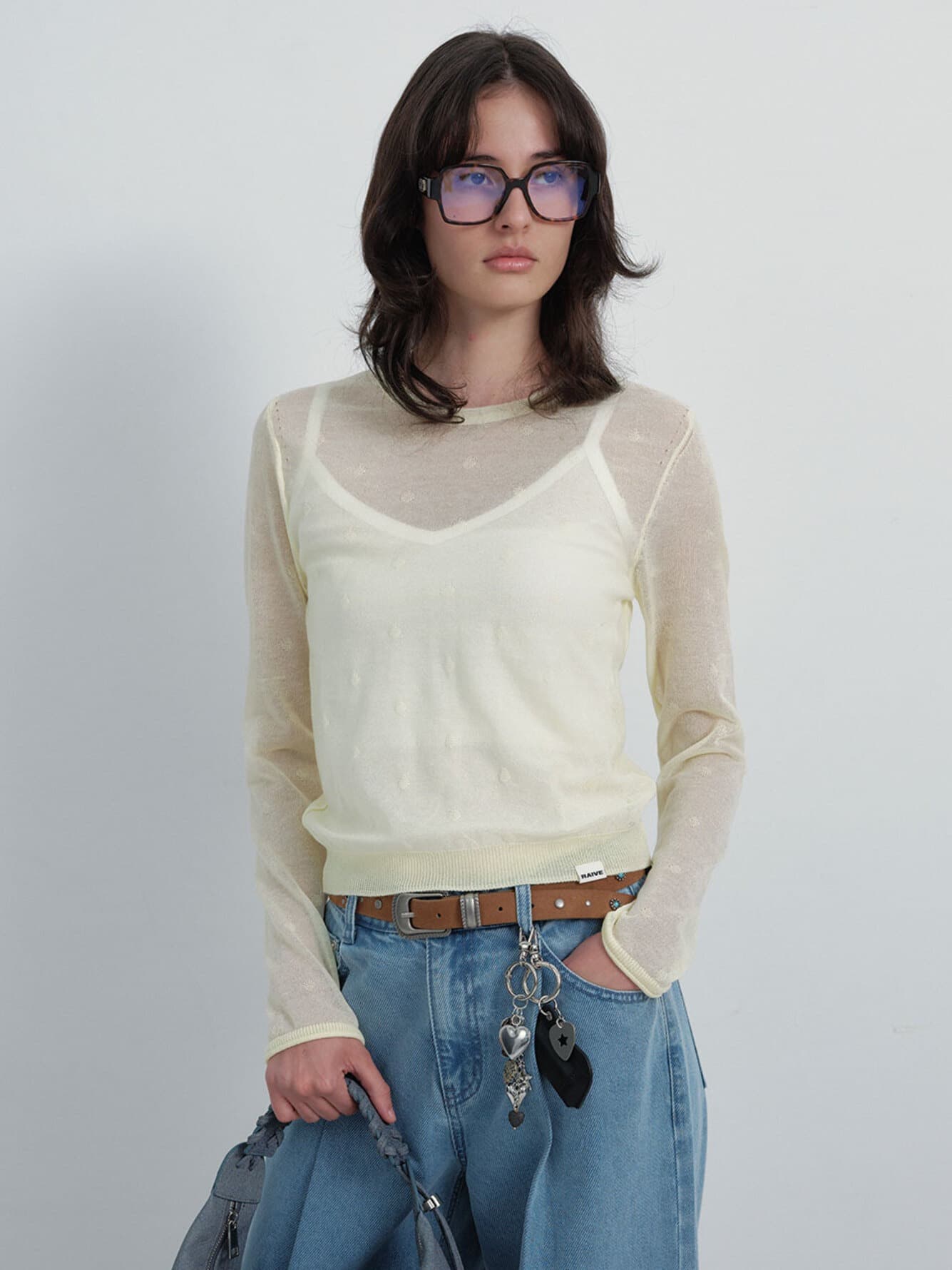 Sheer Dot Pattern Knit — vue 2