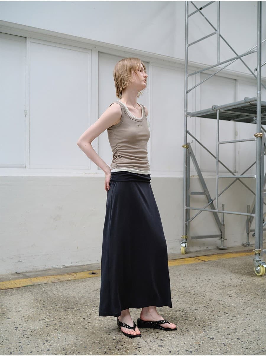 Shirring Banding String Long Skirt — vue 7