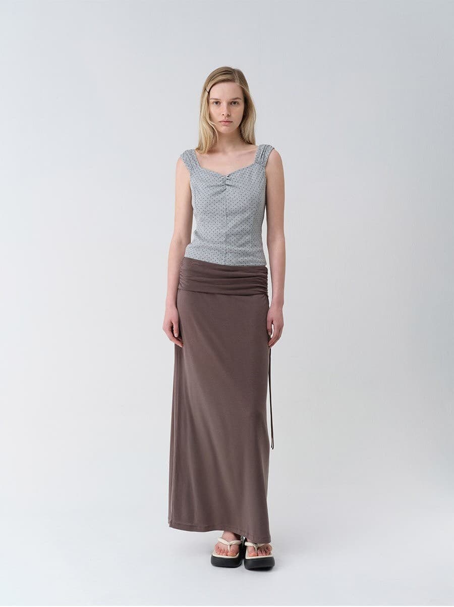 Shirring Banding String Long Skirt — vue 9