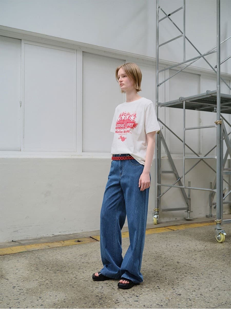 Washed Wide Fit Denim Pants — vue 7