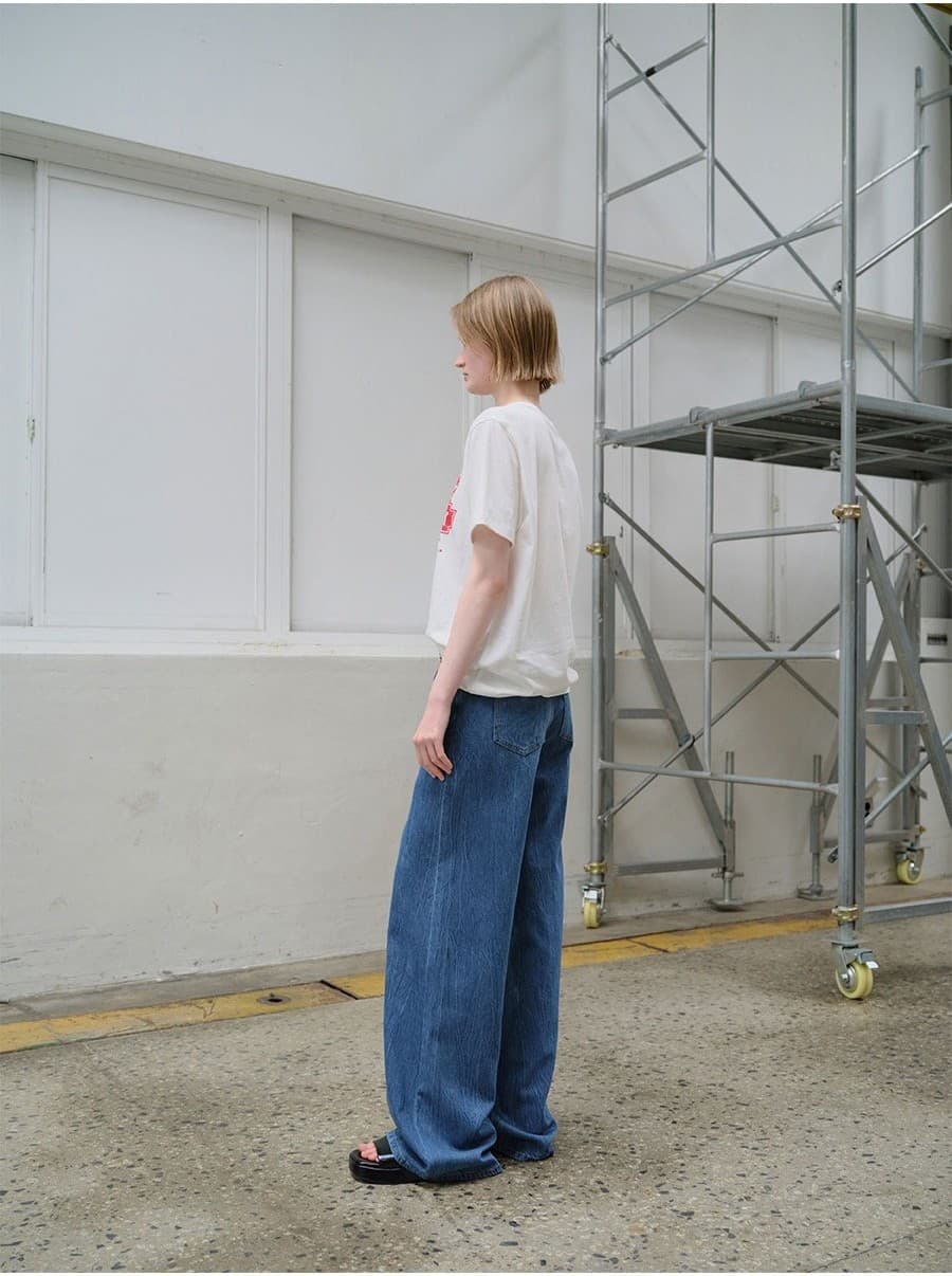 Washed Wide Fit Denim Pants — vue 8