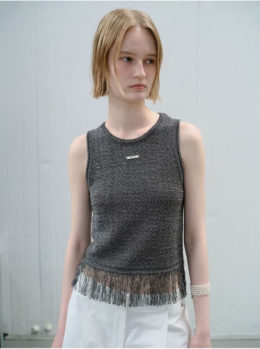 Tassle Deatail Sleeveless Knit — vue 7