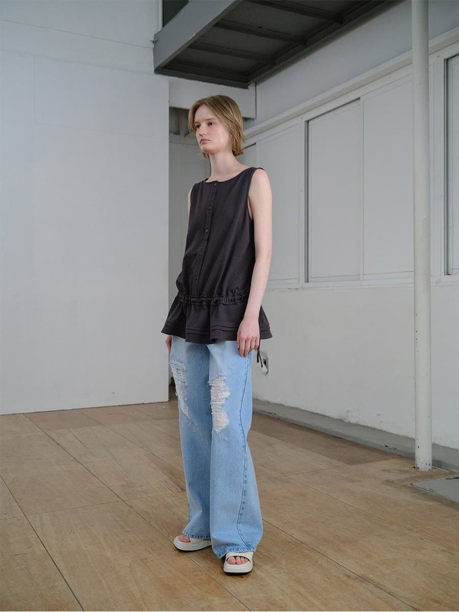 Waist String Sleeveless Layered Top — vue 10