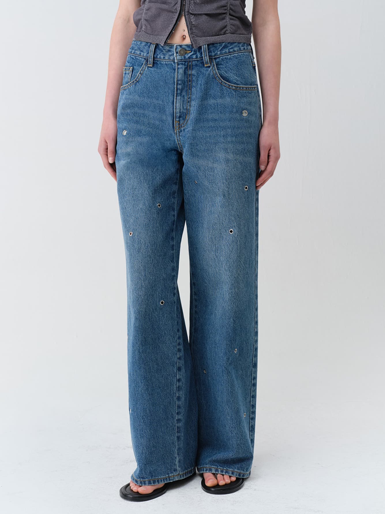 Eyelet Point Denim Pants — vue 2