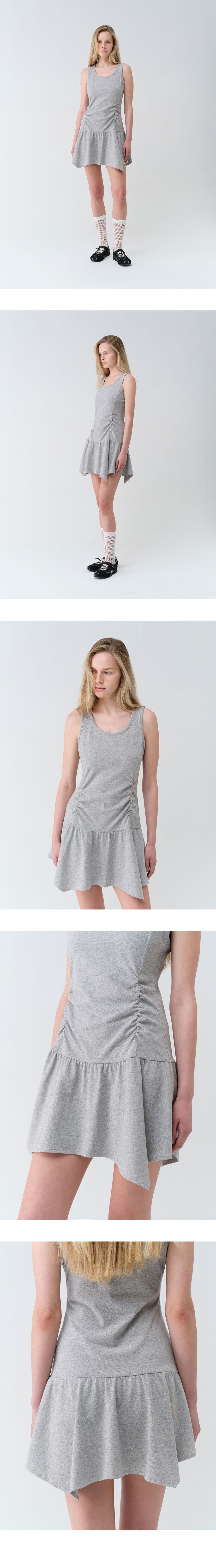 Layered Shirring Sleeveless Dress — vue 4