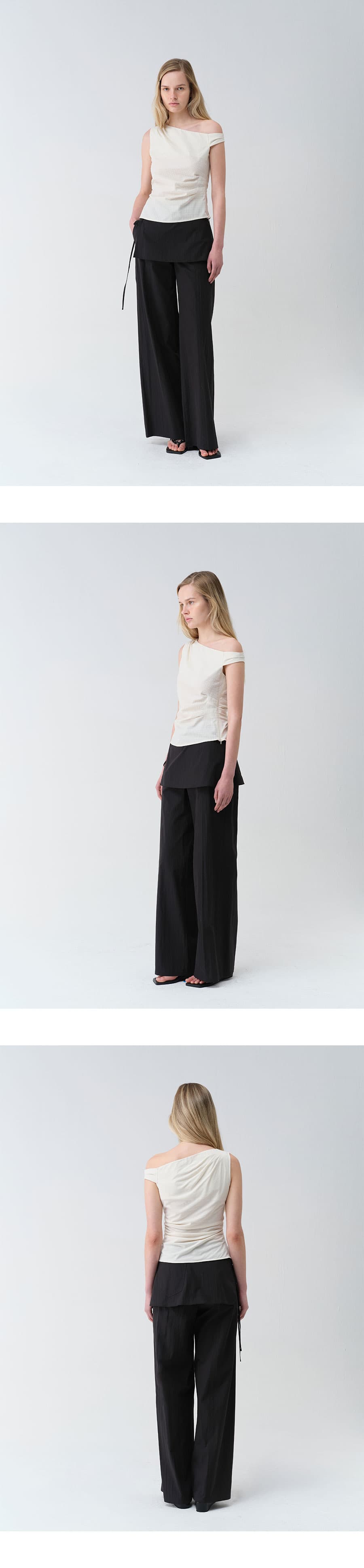 Check Shirring Sleeveless Blouse — vue 6