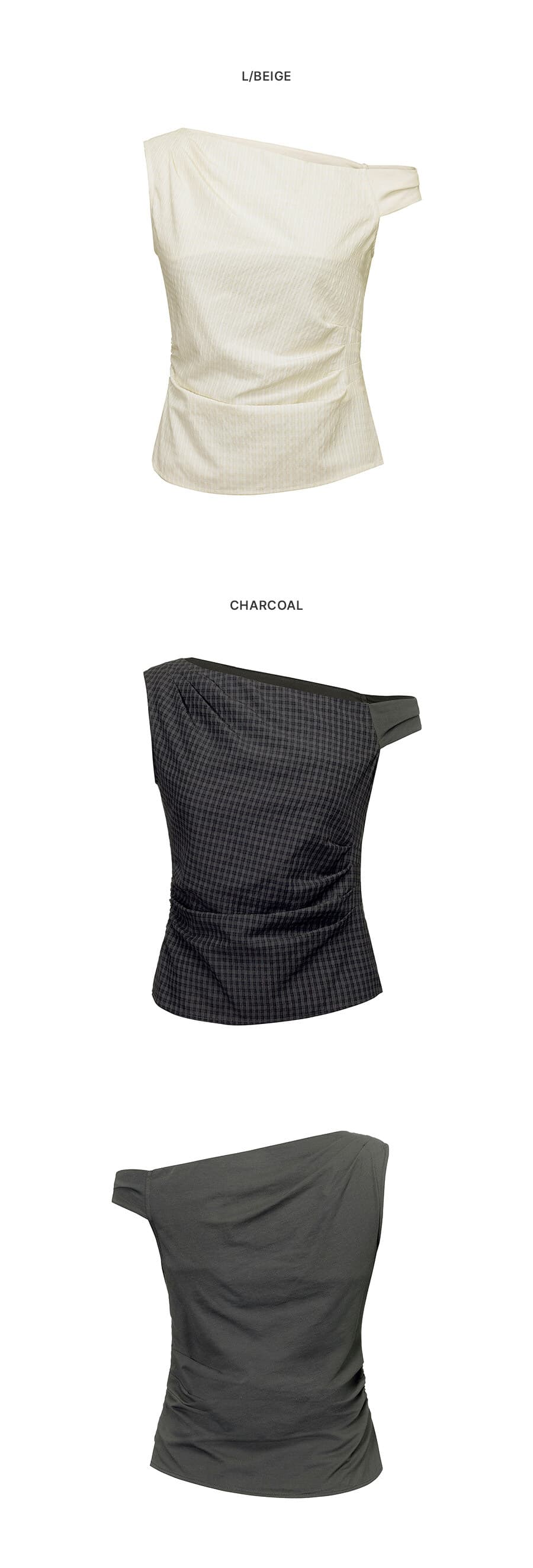 Check Shirring Sleeveless Blouse — vue 8