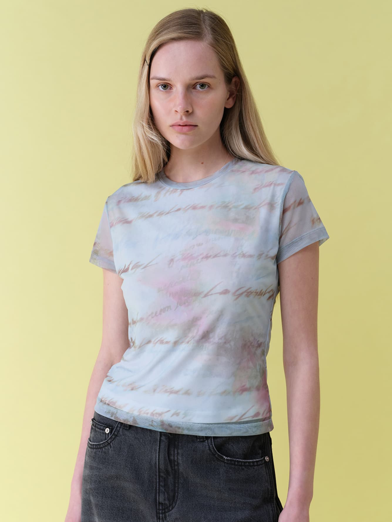 Mesh Print Top — vue 1