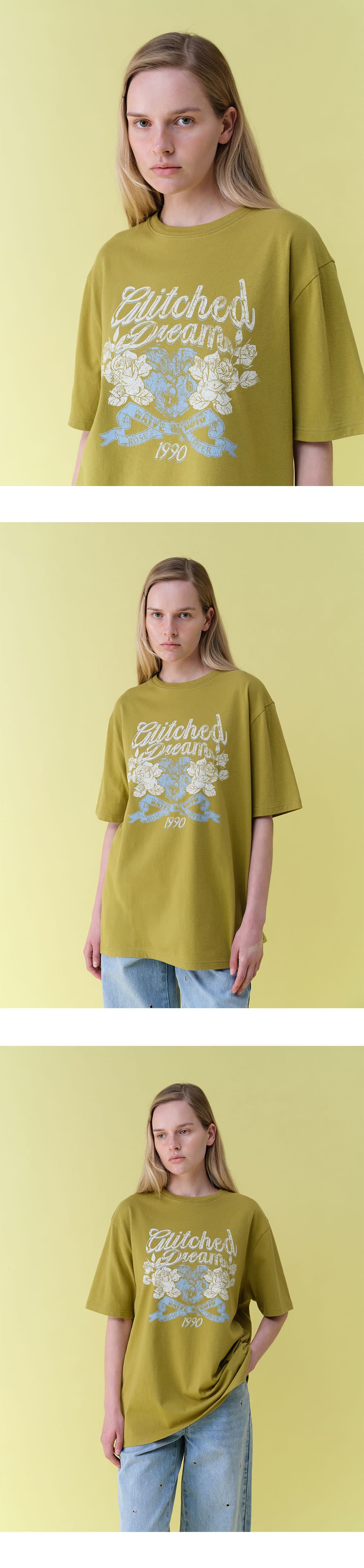 Rose Glitched Dream Graphic T-shirts — vue 5