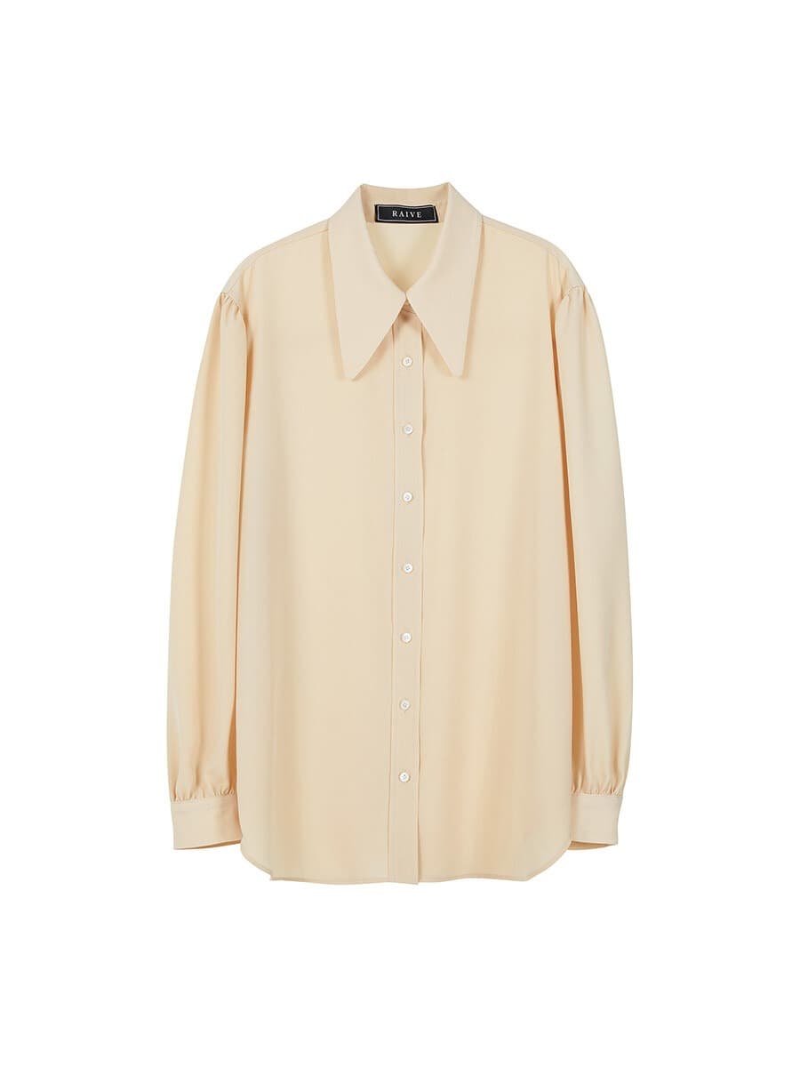Big Collar Shirt in Beige — vue 6