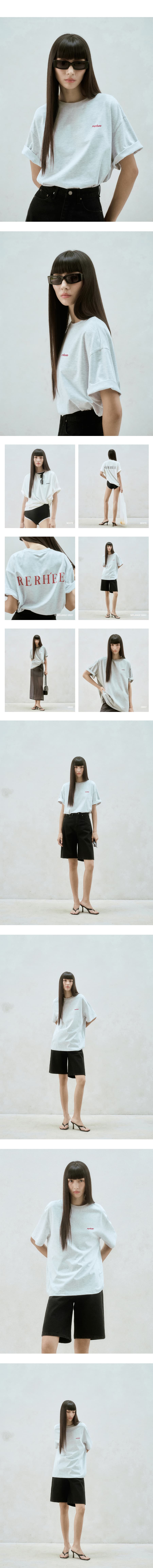 Logo Back Oversized T-Shirt Melange Gray — vue 7