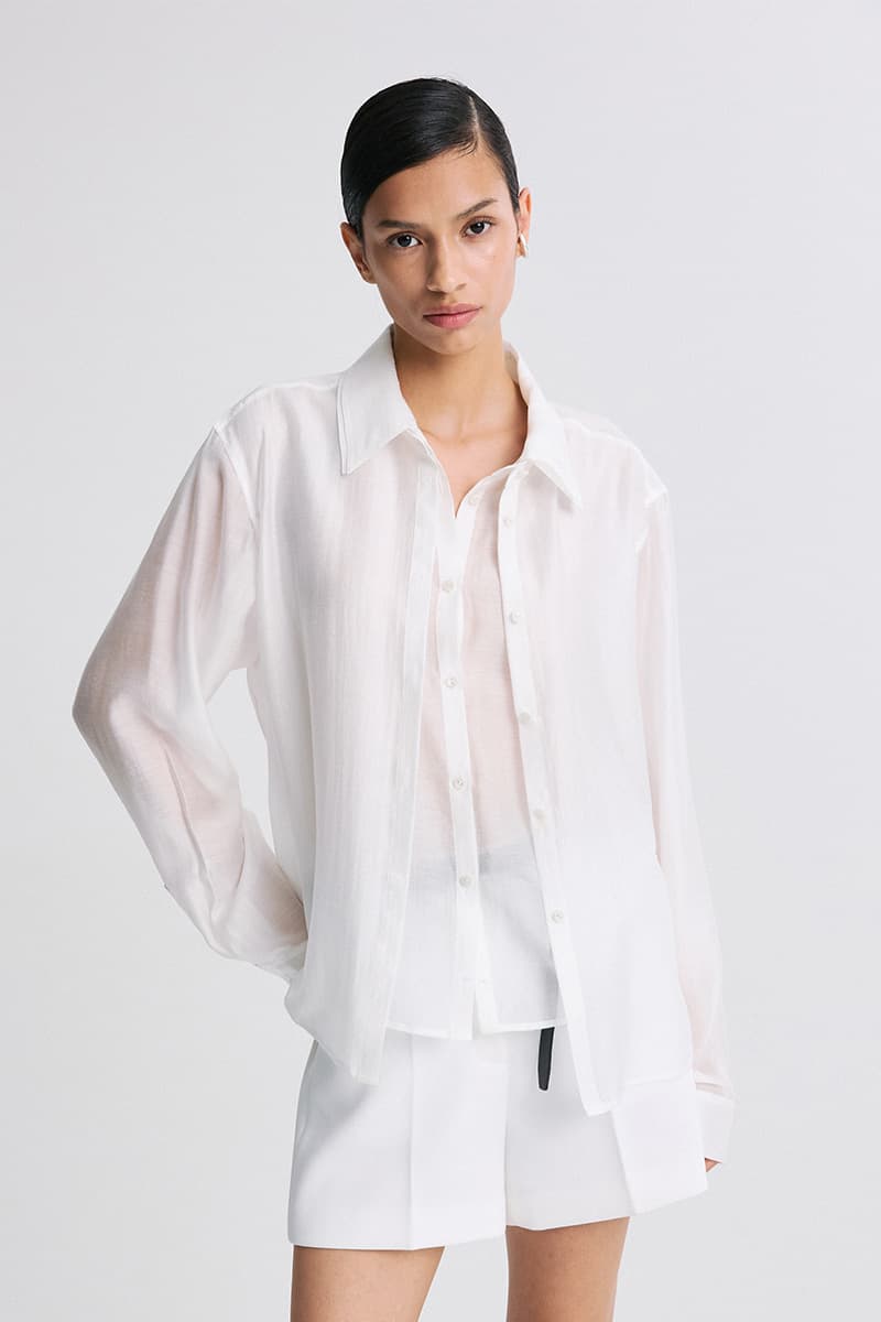 Layered Placket Shirt White — vue 3