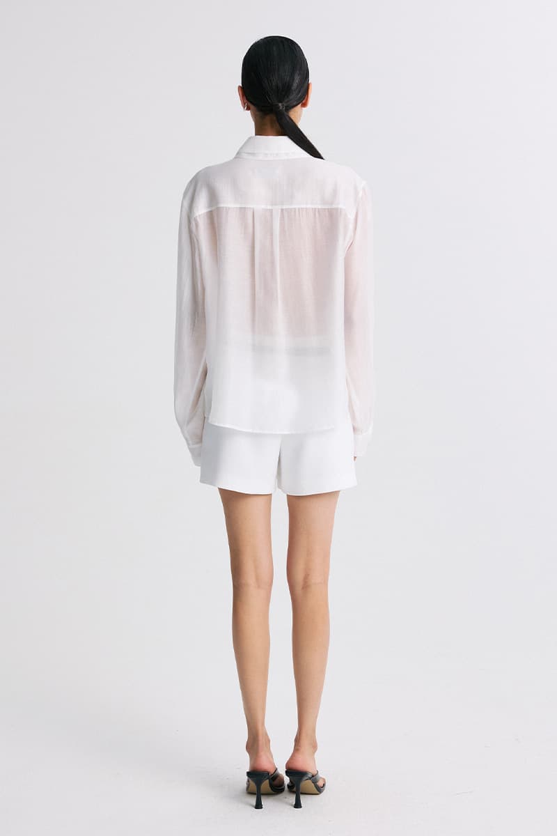 Layered Placket Shirt White — vue 5
