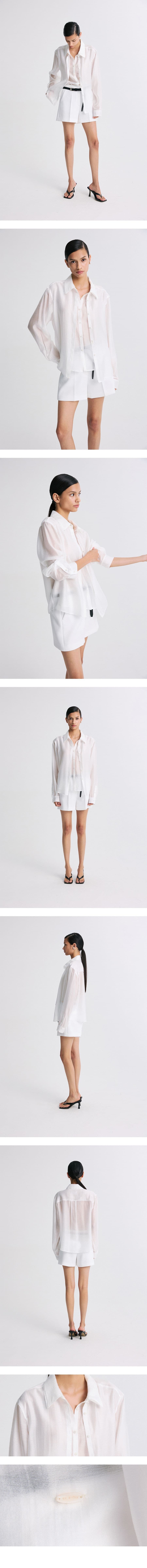 Layered Placket Shirt White — vue 8