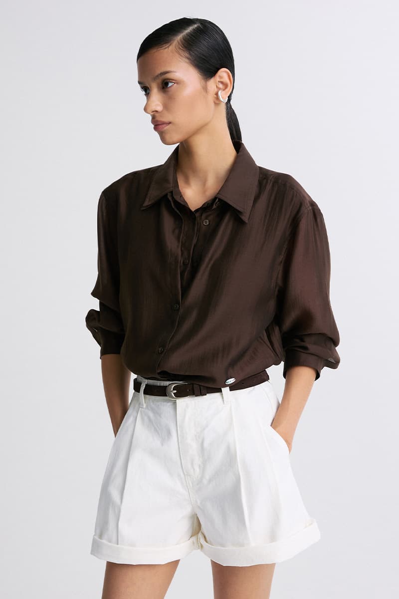 Layered Placket Shirt Truffle — vue 3