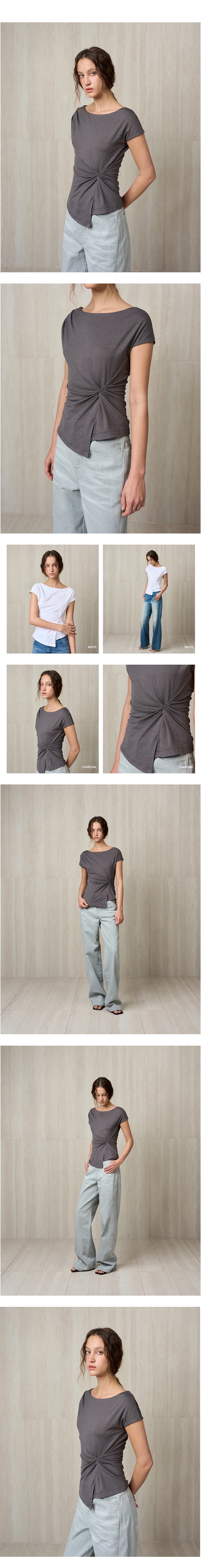 Twisted Drape Top Charcoal — vue 7