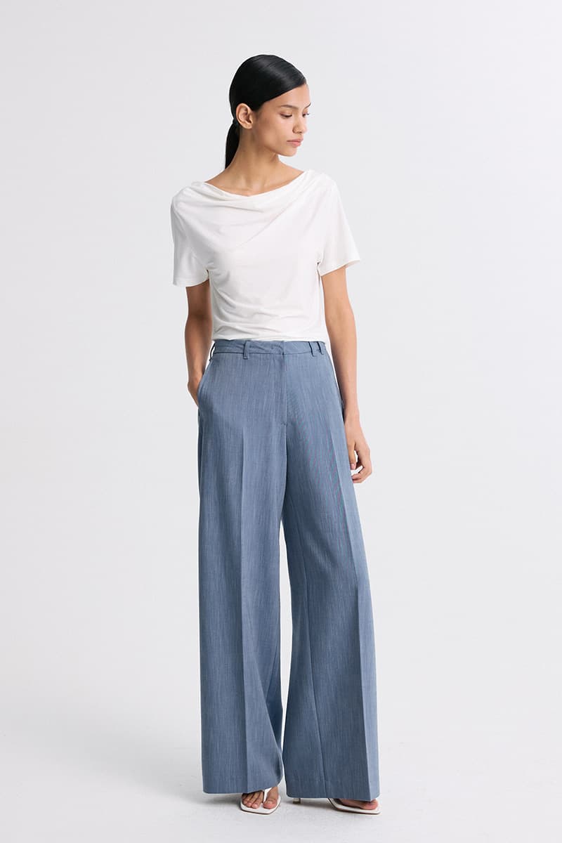 Draped Half-Sleeve Top White — vue 4