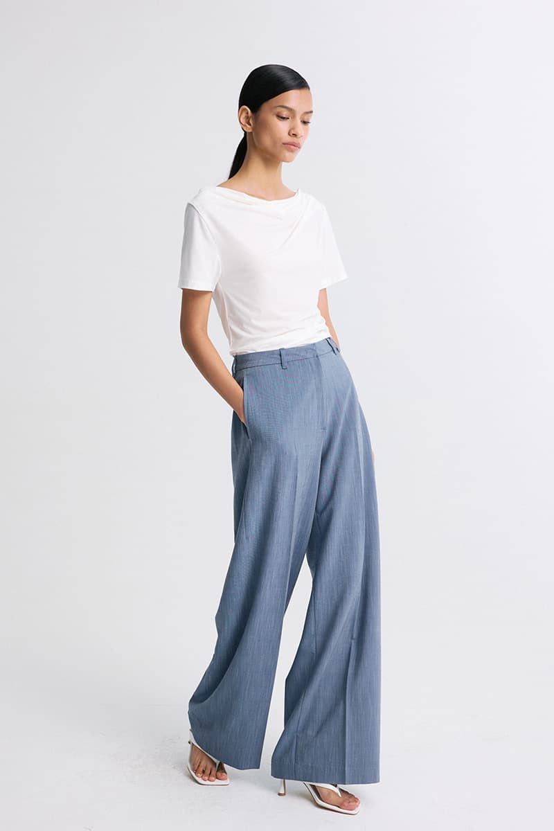 Draped Half-Sleeve Top White — vue 5